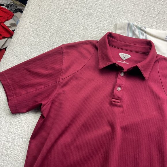 Lot x2 Callaway Golf Polo Shirts Men Sz L Blue Opti Dri / Red Performance - Picture 2 of 16